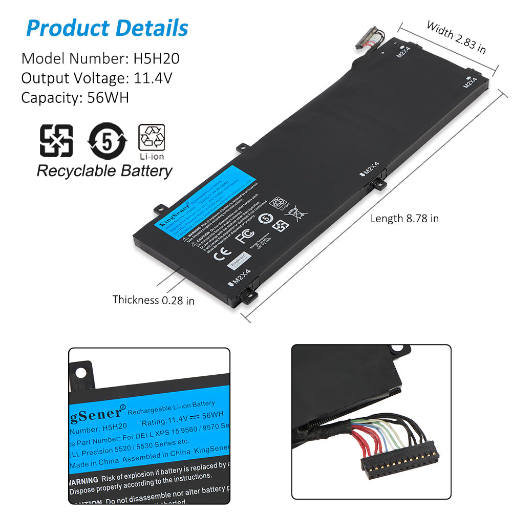 DELL-XPS-H5H20-56WH-Laptip-Battery