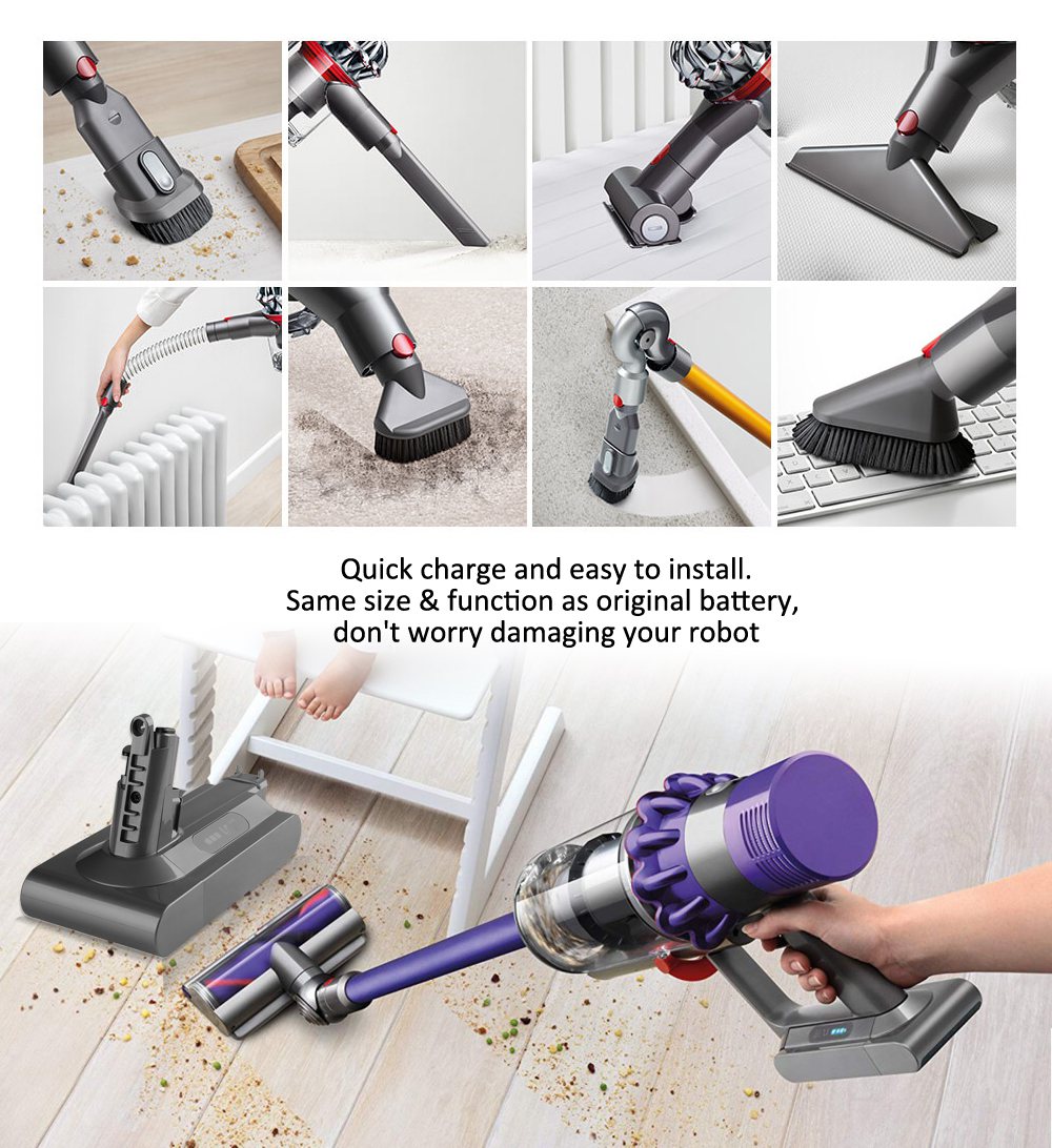 Kingsener V10 Vacuum Cleaner Battery For Dyson V10 SV12, V10 Motorhead V10 Absolute V10 Animal V10 Cordless V10 Total Cleaner V10 Fluffy V10 206340 969352-02 969042-01