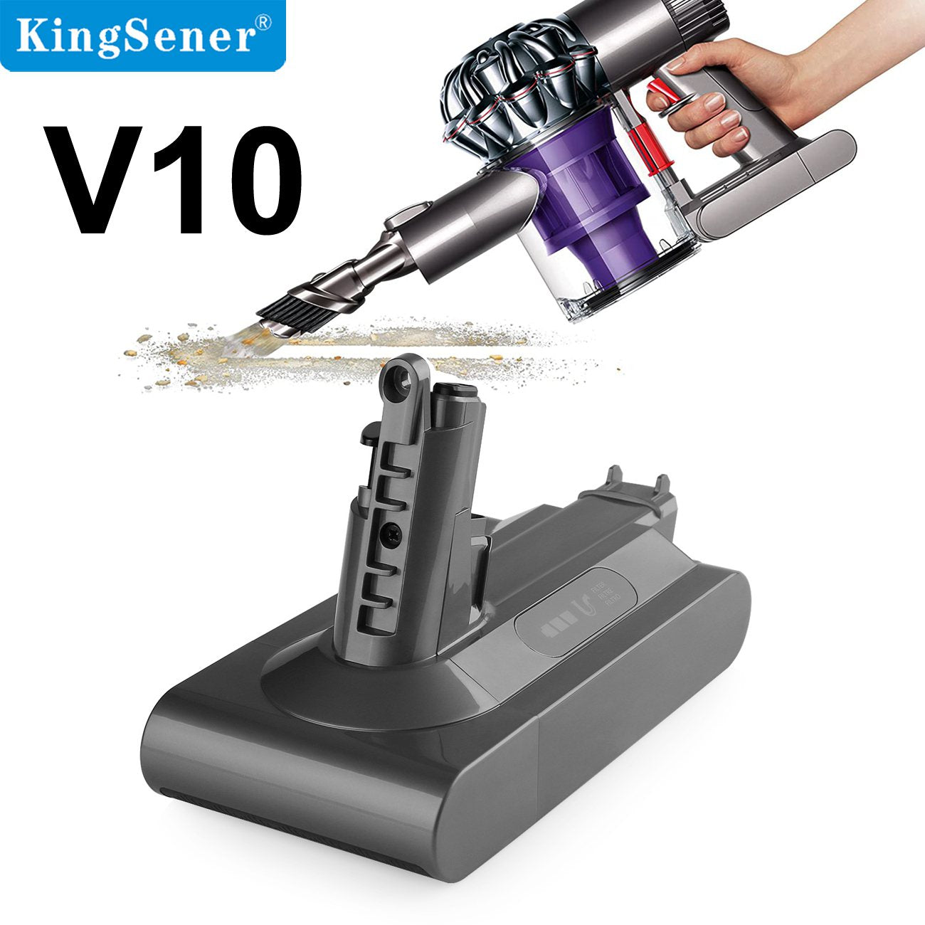 Kingsener V10 Vacuum Cleaner Battery For Dyson V10 SV12, V10 Motorhead V10 Absolute V10 Animal V10 Cordless V10 Total Cleaner V10 Fluffy V10 206340 969352-02 969042-01