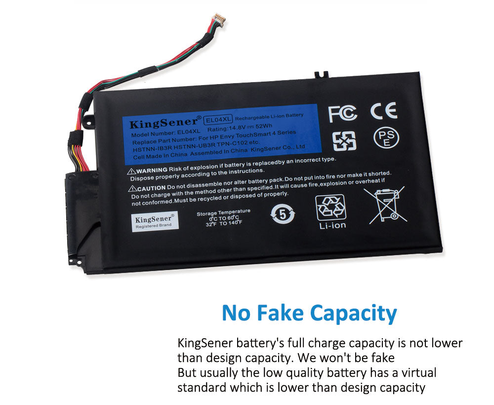 Kingsener EL04XL Laptop Battery for ENVY 4-1126TU 4-1151er 4-1007TX 4-1008tx 4-1218TU 4-1030US HSTNN-UB3R 681949-001