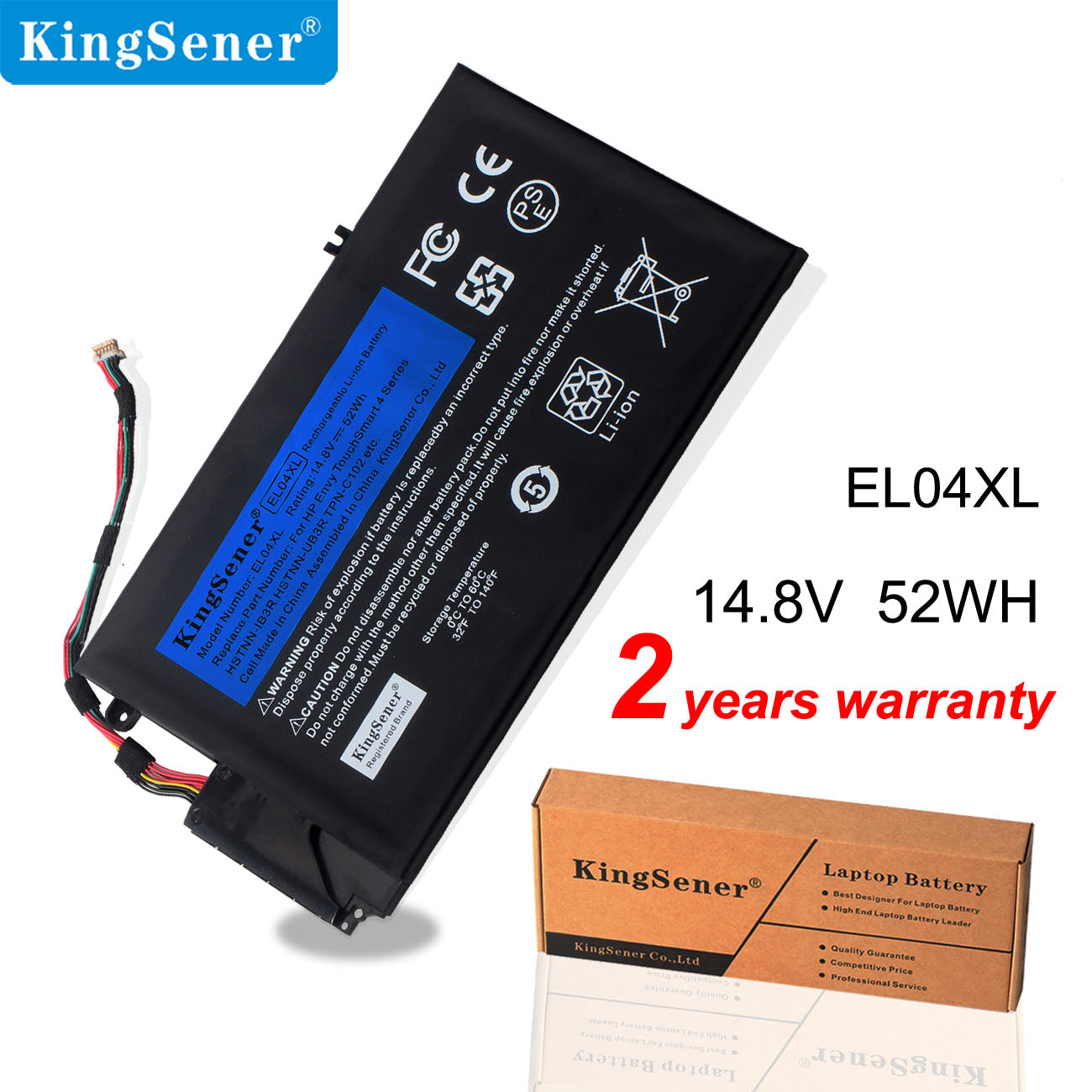 Kingsener EL04XL Laptop Battery for ENVY 4-1126TU 4-1151er 4-1007TX 4-1008tx 4-1218TU 4-1030US HSTNN-UB3R 681949-001