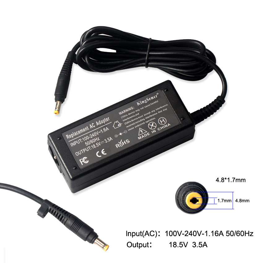 Kingsener 18.5V 3.5A 65W Replacement Laptop Charger AC for HP Power Adapter Compaq 6720s 500 510 520 530 G3000 4.8*1.7mm