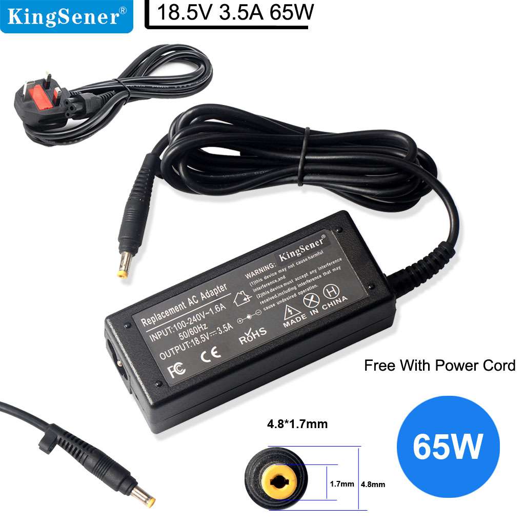 Kingsener 18.5V 3.5A 65W Replacement Laptop Charger AC for HP Power Adapter Compaq 6720s 500 510 520 530 G3000 4.8*1.7mm