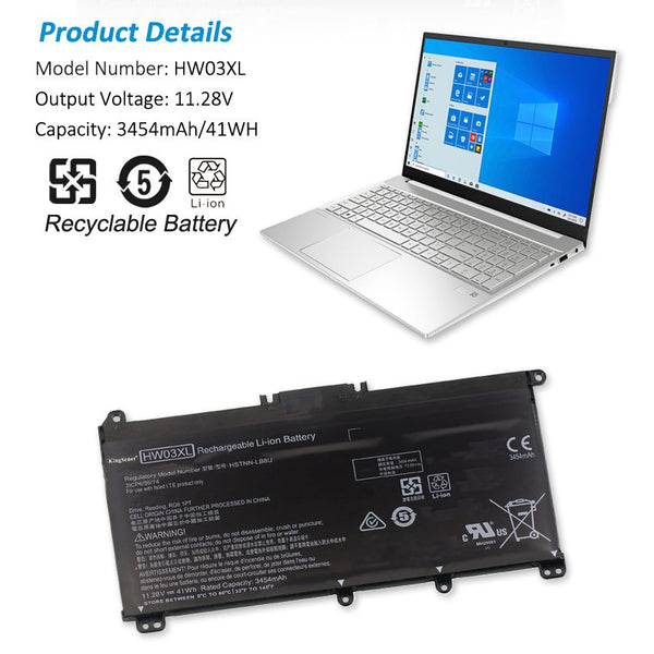 Batterie HW03XL pour HP Pavilion 15-EG, 15-EH, HP 17-CN, 17 Batterie HW03XL pour HP Pavilion 15-EG, 15-EH, HP 17-CN, 17