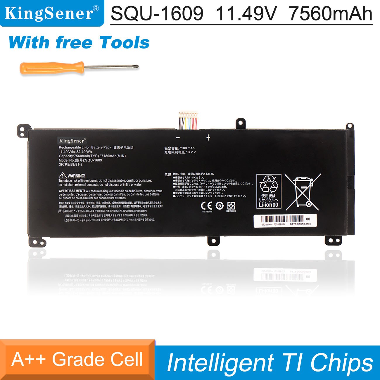Hasee-KINGBOOK-SQU-1609-7560mAh-82.49WH-Laptop-Battery