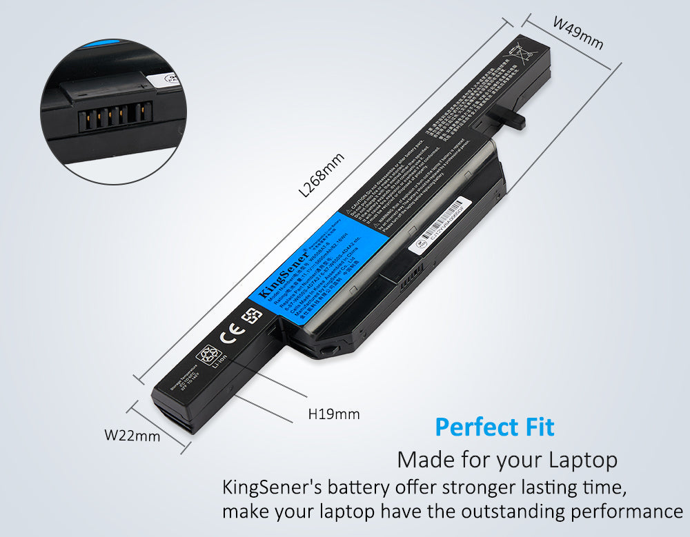 FESTAS Laptop Akku Für Clevo W650 Series - 5200mAh 11.1V Ersatzakku