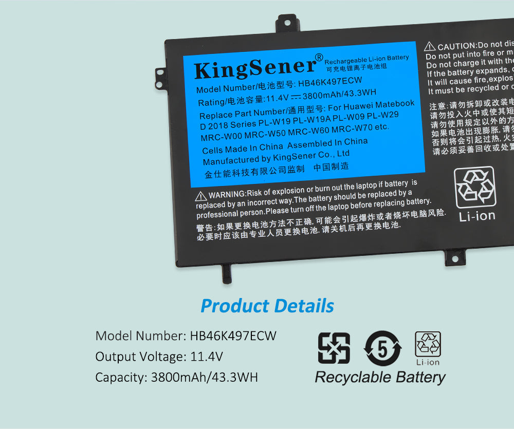 Huawei-HB46K497ECW-43.3WH-Laptop-Battery