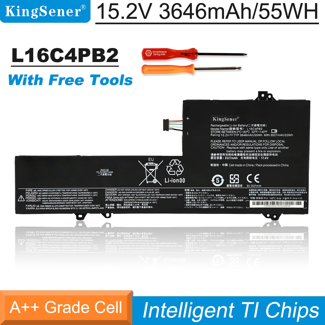 Kingsener-L16C4PB2-laptop battery-3646mAh