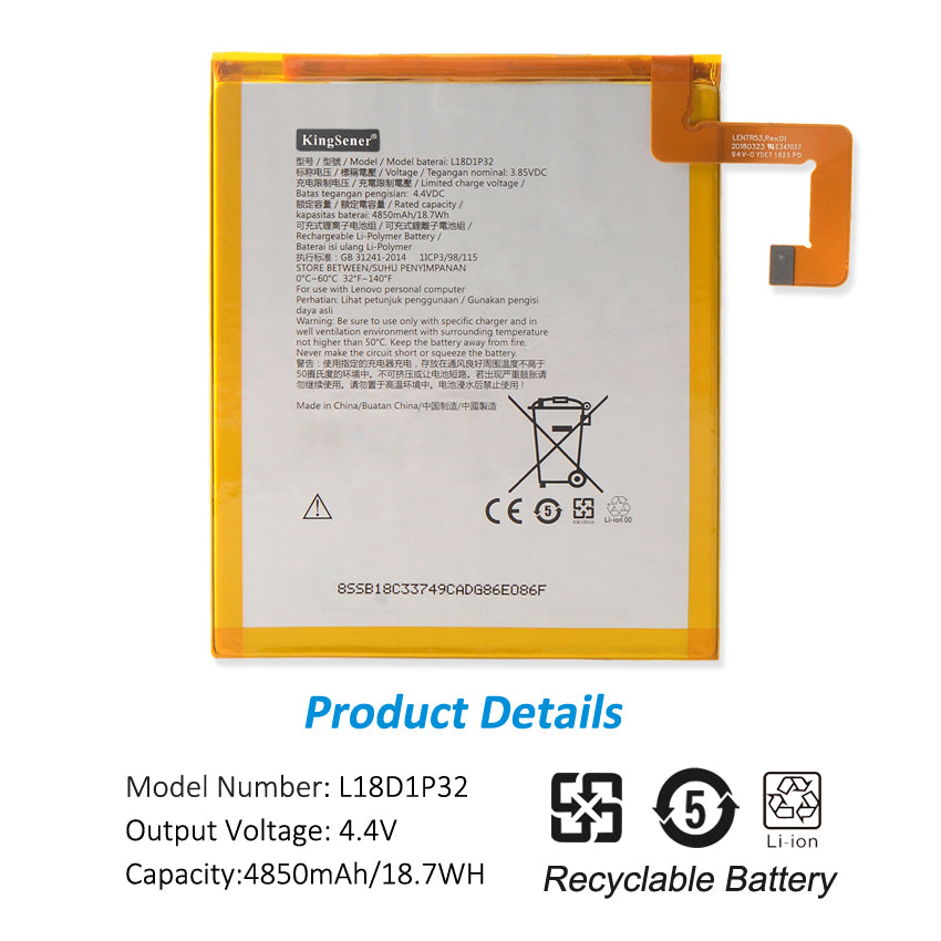 Lenovo-TAB-L18D1P32-4850mAh-Tablet-battery 
