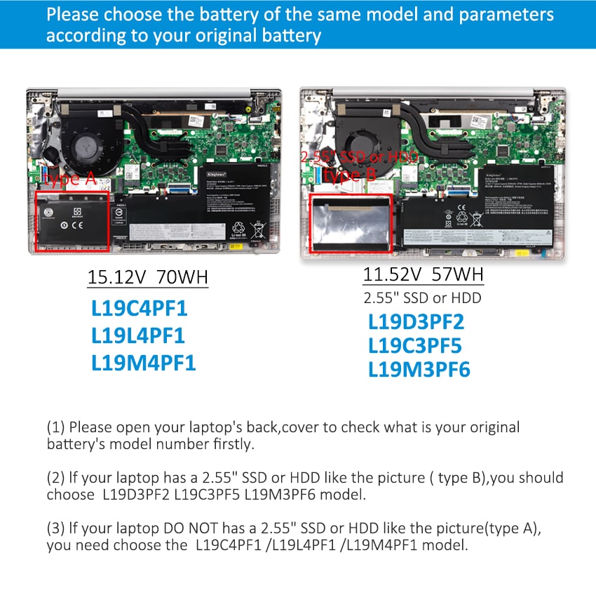 Kingsener-L19M3PF6-laptop battery-5005mAh