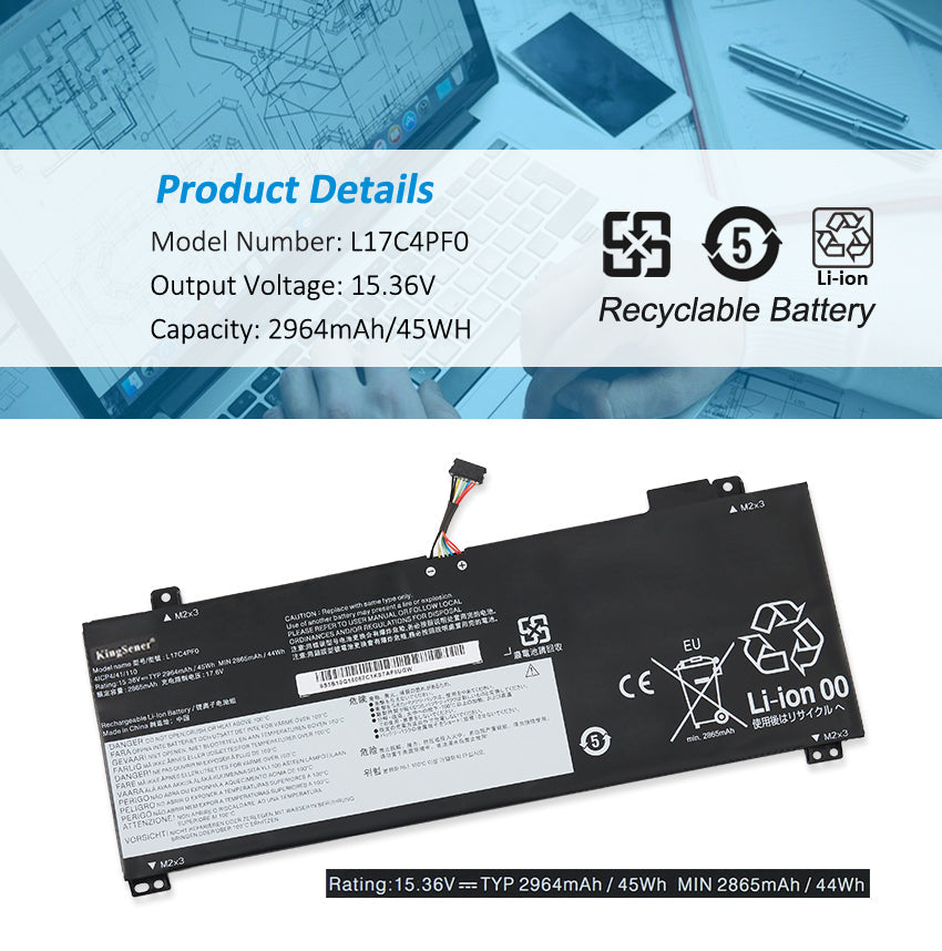    Lenovo-IdeaPad-45WH-2964mAh-L17C4PF0-Laptop-Battery