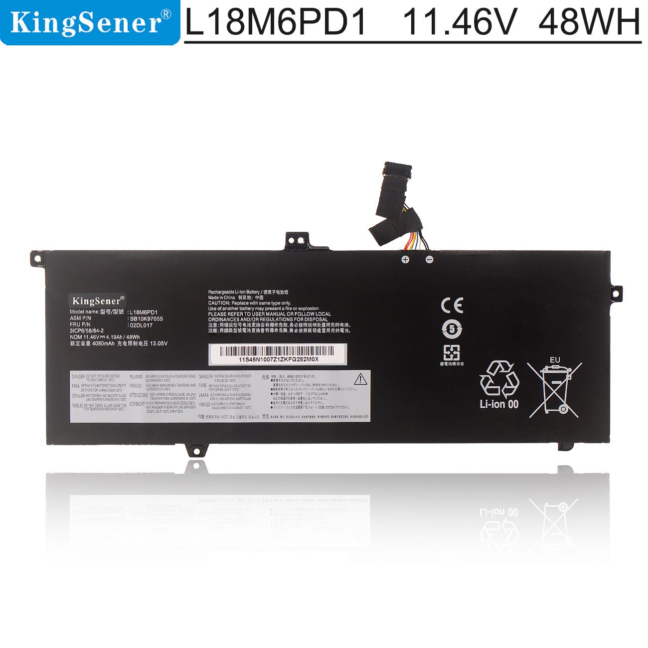 Laptop-Akku Für Lenovo ThinkPad X13, X390, X395 – 11,46V, 48Wh, Original Ersatz
