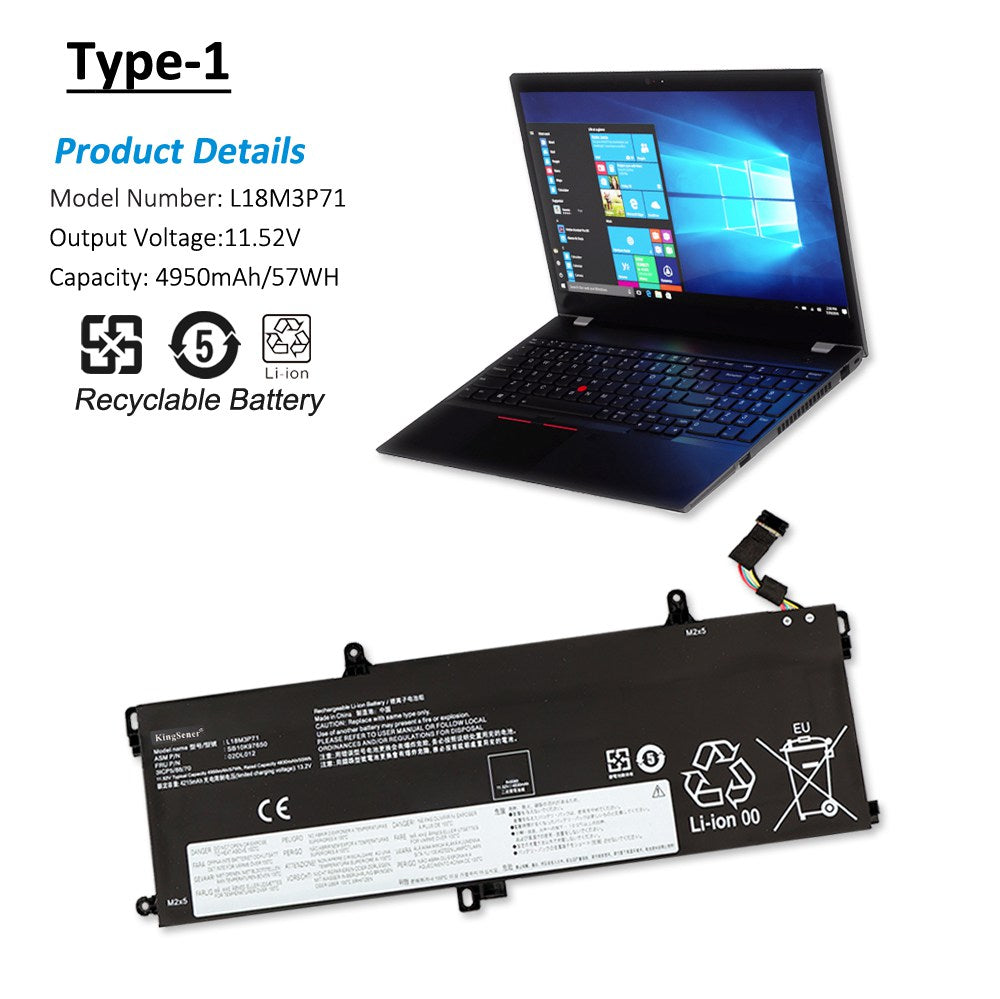 Batterie Authentique Pour Lenovo Thinkpad P53s T590 P15s T15 1ère Génération 11 Batterie Authentique Pour Lenovo Thinkpad P53s T590 P15s T15 1ère Génération 11