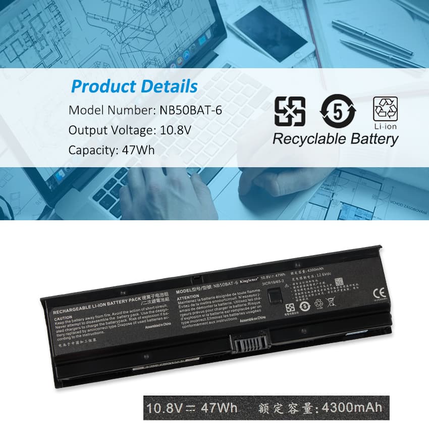 Kingsener-NB50BAT-6-laptop battery-47Wh
