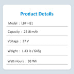 無人機電池 LBP-HS1 LBP-HM1 適用於索尼 Airpeak S1 無人機 2518mAh/93WH 37V