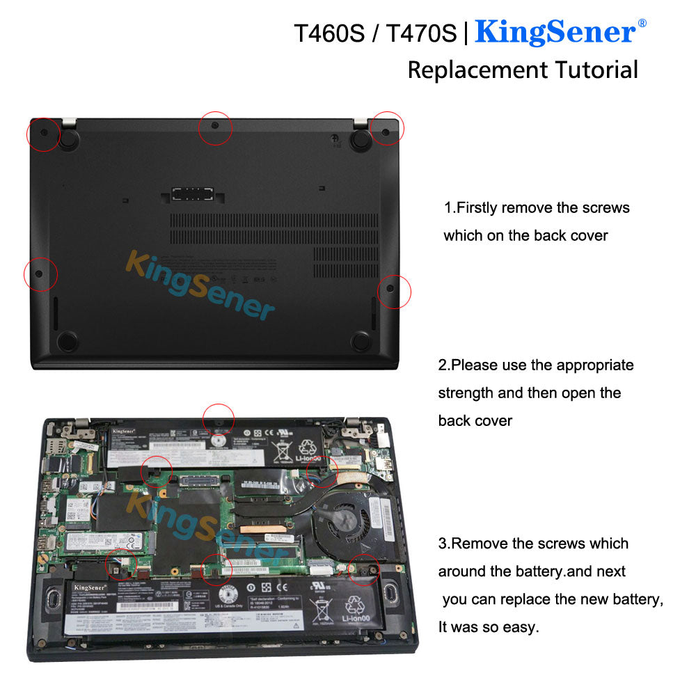 KingSener T460s Laptop Battery For Lenovo T470S 00HW024 00HW025 00HW022 01AV407 01AV406 00HW023 SB10J79004 SB10F46463