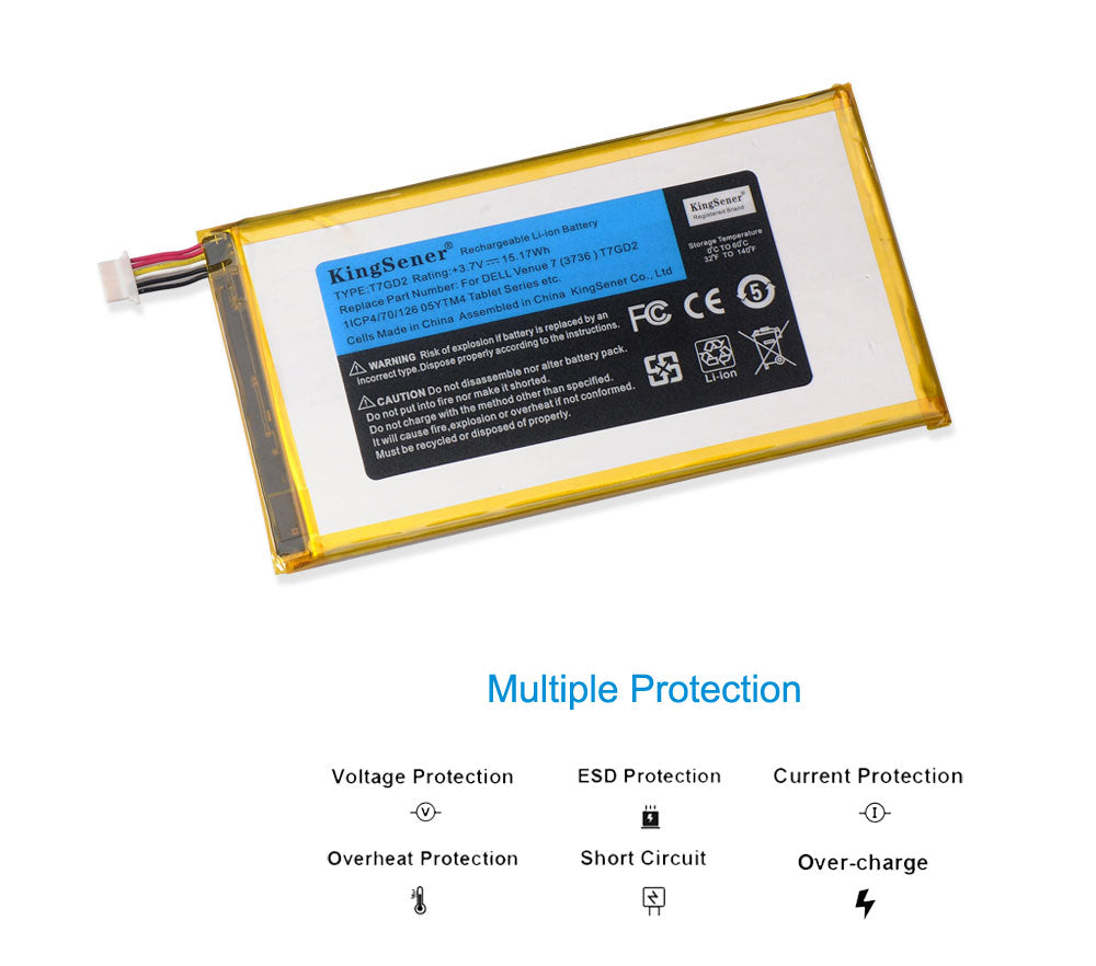DELL Venue 7 Tablet Battery T7GD2 For 3736 05YTM4 3.7V 15.17WH